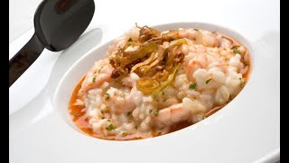 Receta de risotto de puerros y gambas  Karlos Arguiñano [upl. by Anniala]