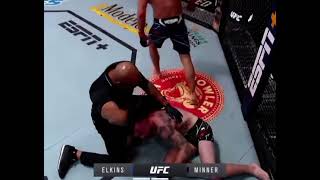 Darren Elkins vs Darrick Minner Knockout [upl. by Hurless]