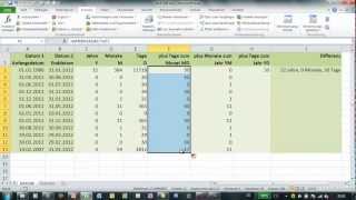 Excel  DATEDIF  Funktion für Datumsdifferenzen [upl. by Nama]