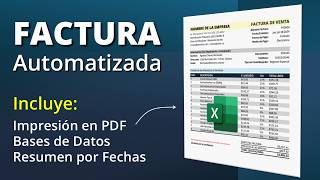 Crear FACTURAS AUTOMATIZADAS en Excel con Bases de Datos e Impresión en PDF [upl. by Sutsuj]