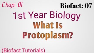 What Is Protoplasm  Video 07  Ch 01  1st year biology [upl. by Corso]