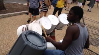 Bucket Drumming  Street Performers Drums Buckets Music [upl. by Darcia40]