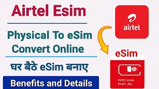 Airtel esim activation  how to convert physical sim to esim airtel  esim card kaise banaye iphone [upl. by Aleirbag]