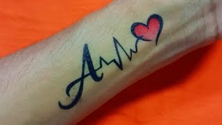 A tattoo  a letter tattoo बनाना सीखें  initial a name tattoo [upl. by Eob]