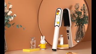 MIPOW X Miffy ミッフィー Hair Straightener Brush Electric [upl. by Calva]