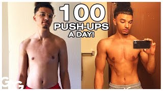 100 Pushups a Day For 30 Days  TRANSFORMATION [upl. by Ydner285]