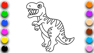 Comment dessiner une Dinosaure  vidéo éducative amp Planète coloriage [upl. by Oakes616]