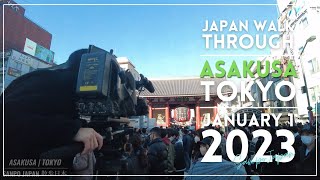 4K New Years Day in Asakusa TOKYO January 1 2023  JAPAN WALK THROUGH [upl. by Harihat]