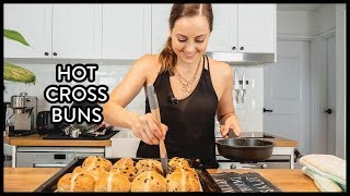 HOW TO MAKE HOT CROSS BUNS VIDEO  Light amp Fluffy Hot Cross Buns Recipe  Le Bon Baker [upl. by Tresa]