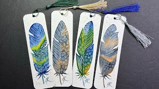 Create a Patterned Feather Bookmark with Watercolours [upl. by Yentirb]