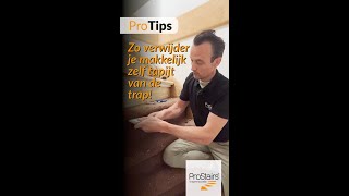 Trap voorbereiden op traprenovatie TIPS tapijt verwijderen [upl. by Eenahc899]