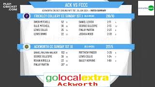 Ackworth CC Sunday 1st XI v Frickley Colliery CC Sunday 1st XI [upl. by Demott]