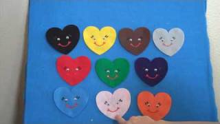 Valentines Day Songs For Children  Ten Litte Heart Flannel Board Story [upl. by Derman620]