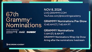 The 2025 GRAMMY Nominations Will Be Announced Friday Nov 8 2024 Save The Date [upl. by Vieva]