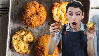 Trying Deep Fried Mac amp Cheese Balls  Eitan Bernath [upl. by Hunley]