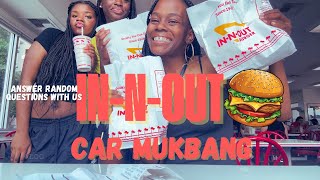 INNOUT 🍔 CAR MUKBANG  random questions [upl. by Ynnaej]