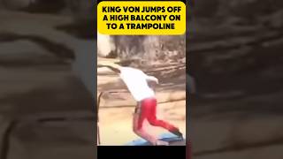 King Von jumps off a high balcony on to a trampoline 🤯 kingvon oblock [upl. by Attelliw]