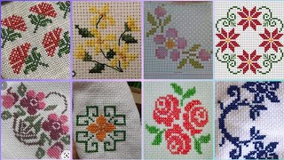 Floral cross stitch Hand embroidery thick cotton  Beautifull Hand cross stitch [upl. by Eet]