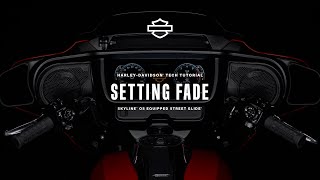 How to Adjust Audio Fade Setting within Skyline OS  2024 HarleyDavidson Street Glide [upl. by Anilam380]