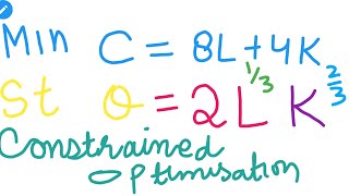 Cost minimisation problem constrained optimisation Tangency condition optimal inputs [upl. by Aicilf333]