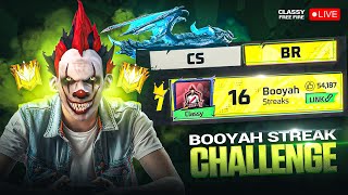 Tournamentzz ❓ BooyaH Streak Challenge 🚀 Classy Live 👽 freefire live classyfreefire [upl. by Atined]