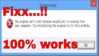 How to Fix MSVCP71dll Missing \u00100 Working  Windows 1087 2017 Tutorial [upl. by Acireed861]