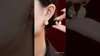 Fvrt gold diamond earrings 💎🤍earrings jewellery [upl. by Danuloff]