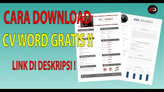 TUTORIAL CARA DOWNLOAD TEMPLATE CV WORD GRATIS [upl. by Owen]