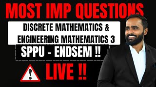 🔴LIVE MOST IMPORTANT QUESTIONS DISCRETE MATHEMATICS AND ENGINEERING MATHEMATICS 3SPPUPRADEEP SIR [upl. by Ycnan]