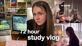 72hr Study Vlog 🖇 assignment deadline all nighter lots of studying working in cafes amp daily life [upl. by Matti]