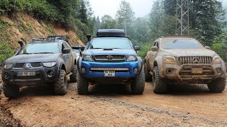 Mercedes X CLASS vs Navara vs Hilux vs L200 OFF ROAD TURKIYE  PICK UP CHALLENGE 💥💥💥 [upl. by Arst]