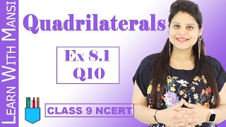 Class 9 Maths  Chapter 8  Exercise 81 Q10  Quadrilaterals  NCERT [upl. by Stefanac724]