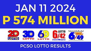 Lotto Result January 11 2024 9pm PCSO [upl. by Nitsraek]