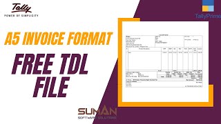 A5 Invoice Format  Free TDL File  Tally Customization  Tally Prime  Tally Module  TDL [upl. by Yehsa]