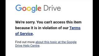 How to solve google drive issue we are sorry You cant access this item because it is in violation [upl. by Vite]