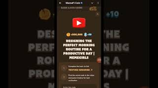 Designing the Perfect Morning Routine for a Productive Day  MemeGirls today update Memefi video cod [upl. by Worrell]