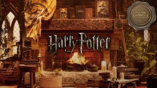 HARRY POTTER Fireplace HUFFLEPUFF Common Room Ambience 🦡💛 Study Focus Relax [upl. by Gnous]