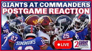 New York Giants vs Washington Commanders Postgame Reaction Show  Latest News [upl. by Dorey671]