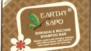 review of FitTuber suggested Earthy sapos shikakai and multani mitti shampoo bar 9herbsin1 vegn [upl. by Swor270]