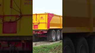 John Deere 4755 straight pipe tractor pulls a tripple axle trailer 🤯 [upl. by Remus]