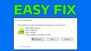 Fix You’ll Need to Provide Administrator Permission to Copy This File or Folder  How To [upl. by Naus824]