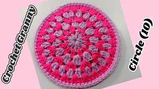 Crochet Granny Circle 10  Crochet Coaster  Easy Crochet  Tapak Kopiah [upl. by Latrell]