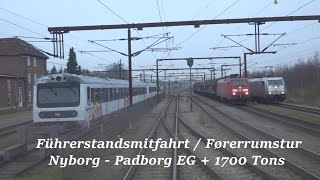 Führerstandsmitfahrt Dänemark  Førerrumstur Danmark Nyborg  Padborg EG  1700 Tons [upl. by Akimed]