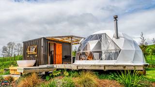 Unique Tiny Home  Geodesic Dome w Outbuilding [upl. by Clova]