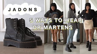 HOW TO STYLE DOCS  5 Ways to Style Doc Martens Jadon Boots Fall Outfits [upl. by Enelrahs320]