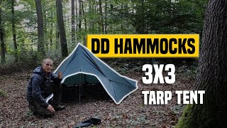 DD Hammocks Tarp 3x3 quotZeltAufbau Schritt für Schrittquot  Testbericht Gear Review [upl. by Enirahtac140]