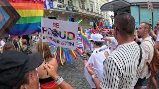 Pride Parade Prague Pride festival 2024 From Wenceslas Square to Celetna Street [upl. by Ewnihc863]