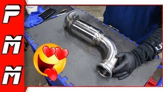 Making a new vband downpipe for the 1JZGTE Supra [upl. by Darwen]