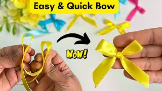 Very Easy Step By Step Bow Making  DIY Ribbon Bow  Ribbon Hair Bow Tutorial  How To Make Bow [upl. by Goodhen]