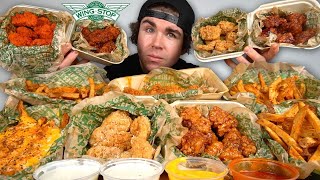 WINGSTOP BONELESS WINGS MUKBANG CHEESY VOODOO FRIES Chicken Tenders [upl. by Braun497]